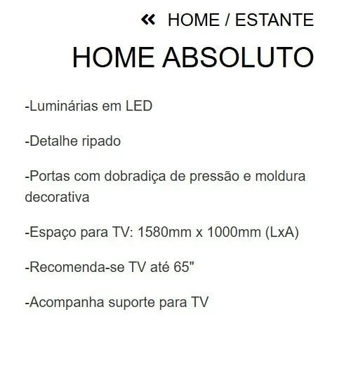 Home Para Absoluto Sala De Estar Mdp E Mdf Jcm Movelaria Cinamomo/ Grafite - Cinza - Foto 4
