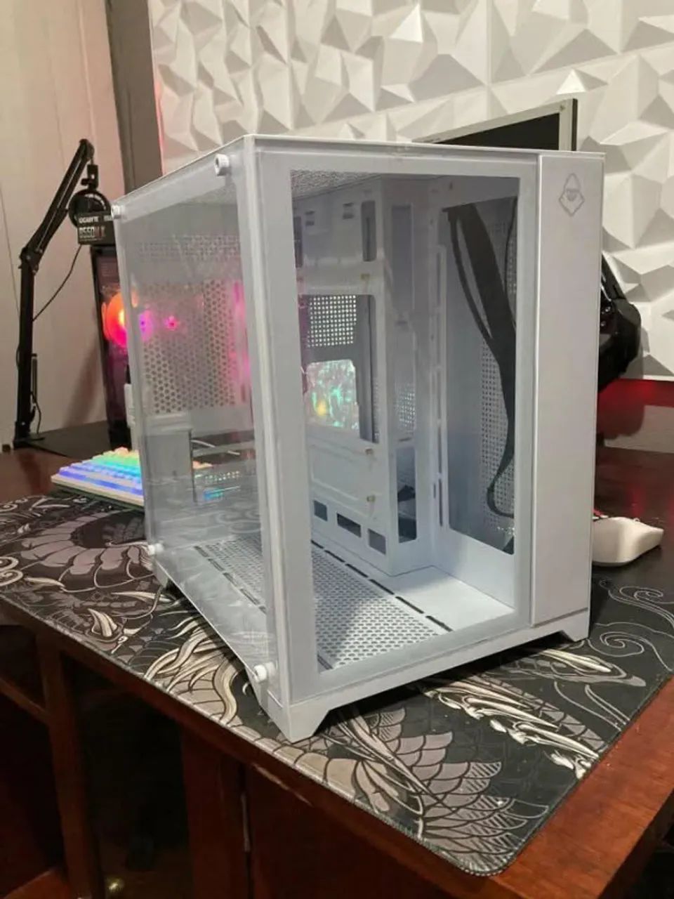 Gabinete Gamer Mancer CV100, Mid-Tower, Lateral De Vidro, Branco, Novo, Lacrado - Foto 4