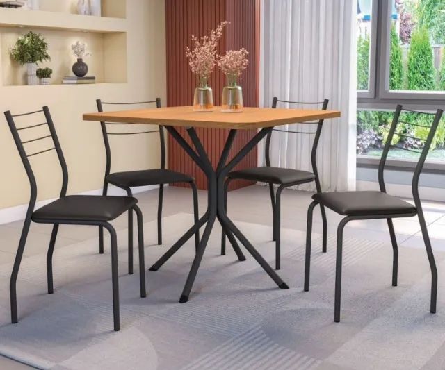 Mesa Creta 0,90 cm com 4 Cadeiras Malta Pronta Entrega*