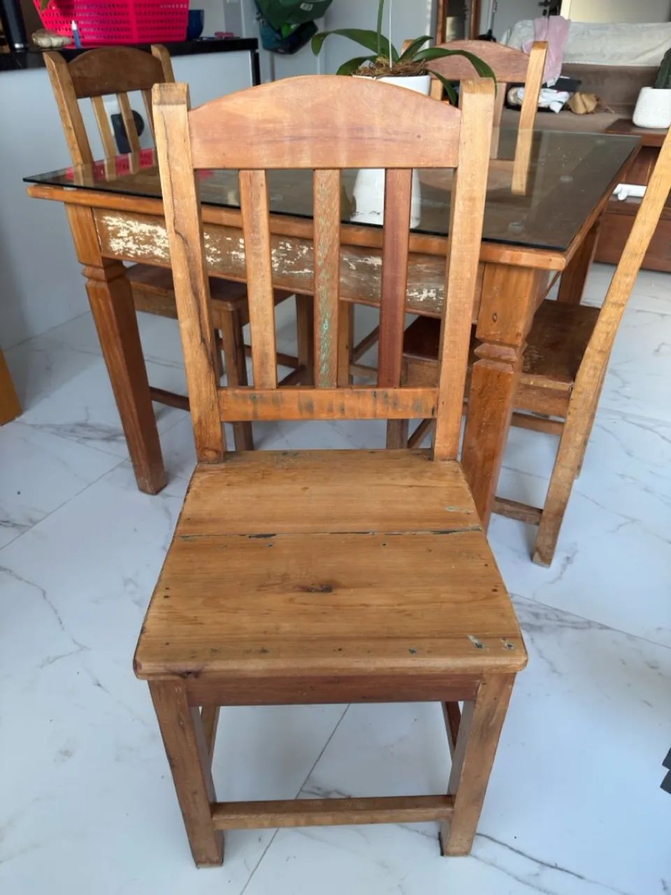 Mesa de Jantar de Madeira de Demolição  - Foto 2