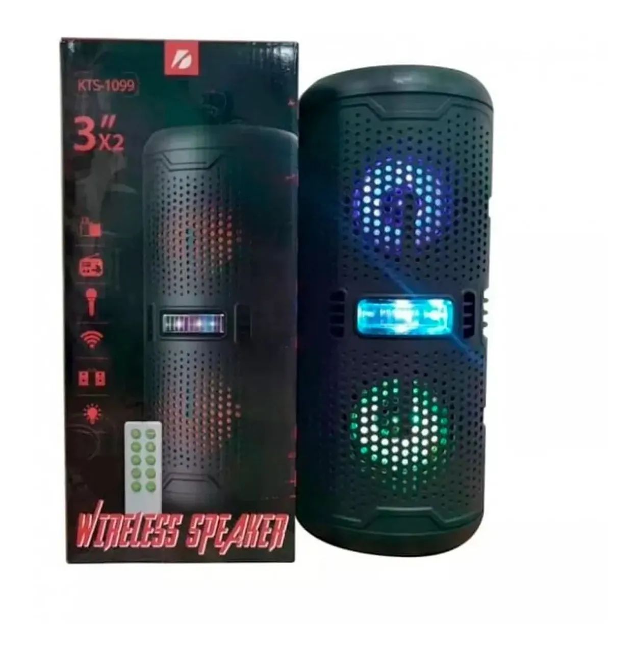 Caixa De Som Xbass Com Led Bluetooth Entrada Para Microfone<br>