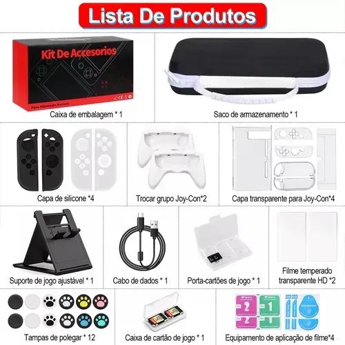 Nintendo Switch OLED + Jogo Mario + Pokémon Arceus + Kit 34 Peças! - Foto 4