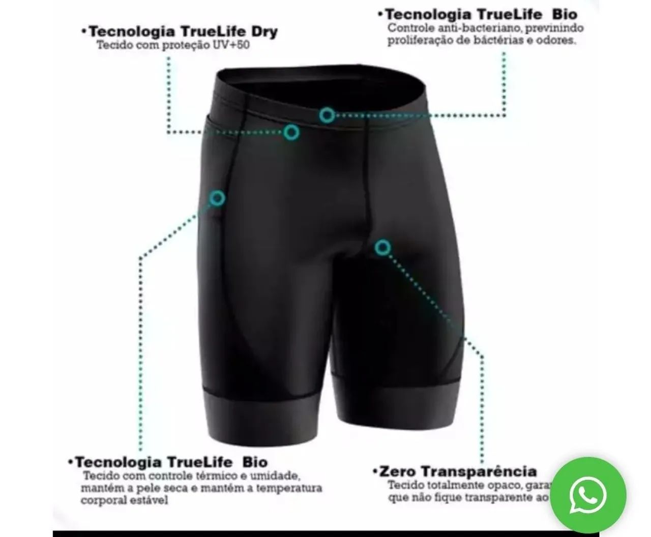 Bermuda Ciclismo com Bolsos para Celular - Foto 2