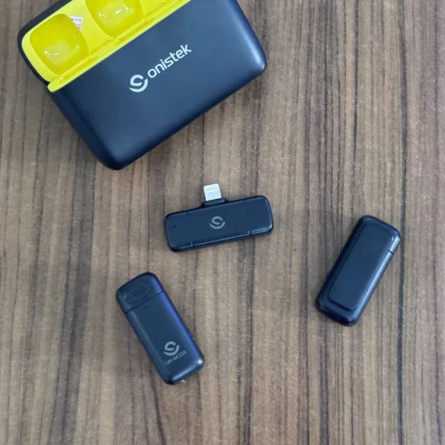 Microfone Sem Fio Lapela Duplo Onistek MC816 Lightning - Foto 4