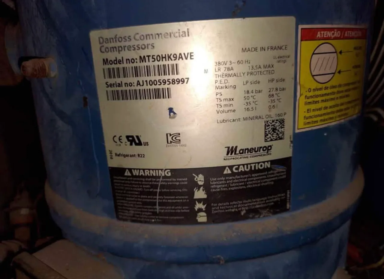Compressor câmara fria danfoss R22 380v