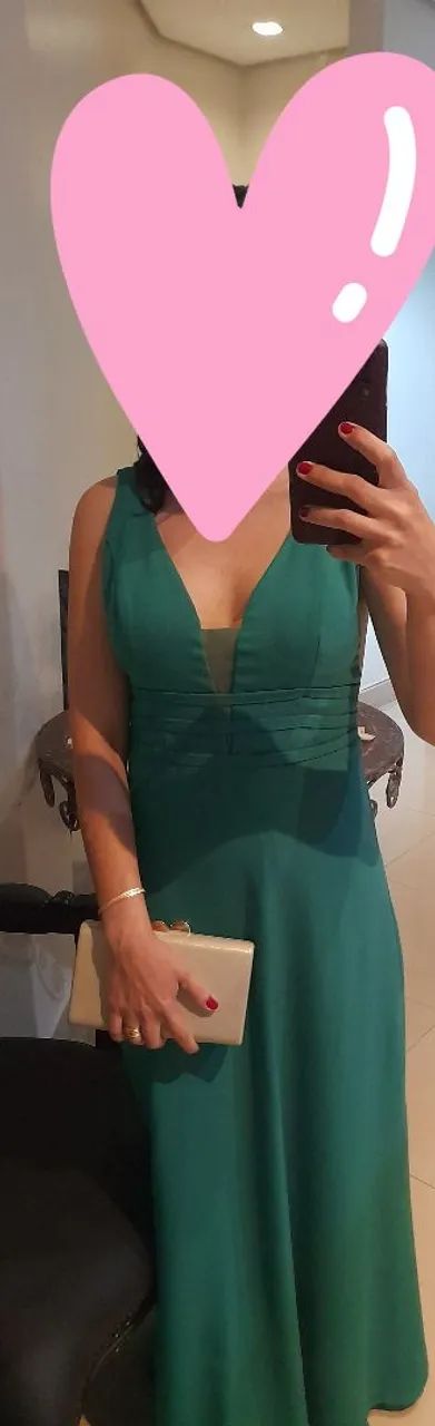 Vestido de festa longo verde - Foto 4