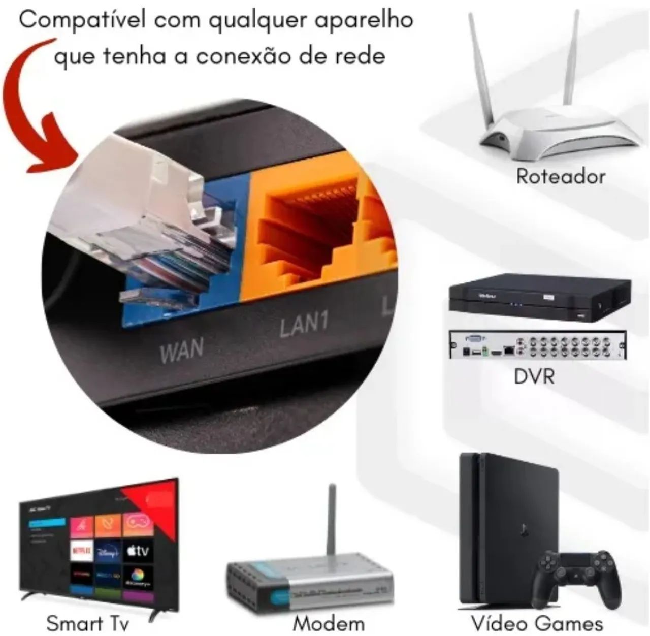 Cabo de Rede Ethernet internet 60 metros rj45 crimpado - Foto 5