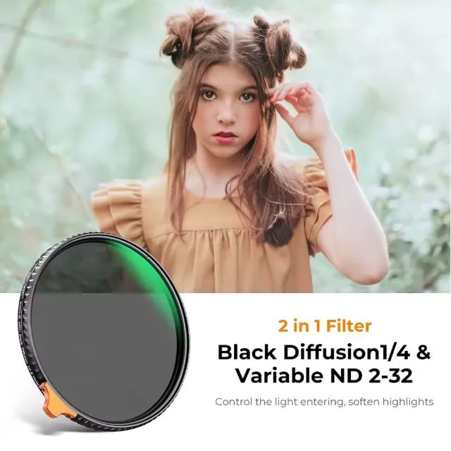 K&F Concept 67mm Filtro Black Diffusion 1/4 e ND 2-32 - Foto 5