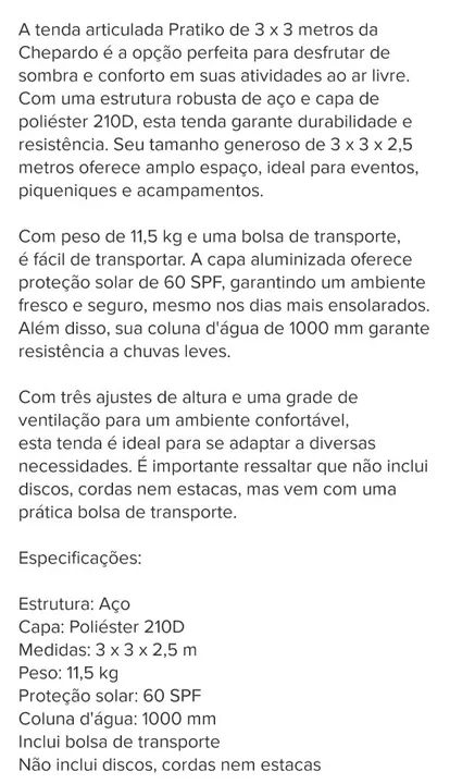 Gazebo articulado NOVO  - Foto 5