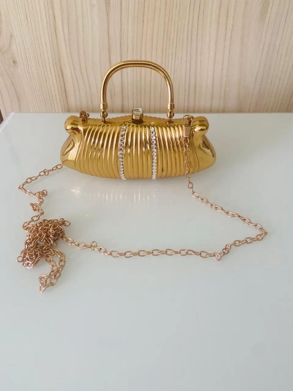 Bolsa de festa dourada mini