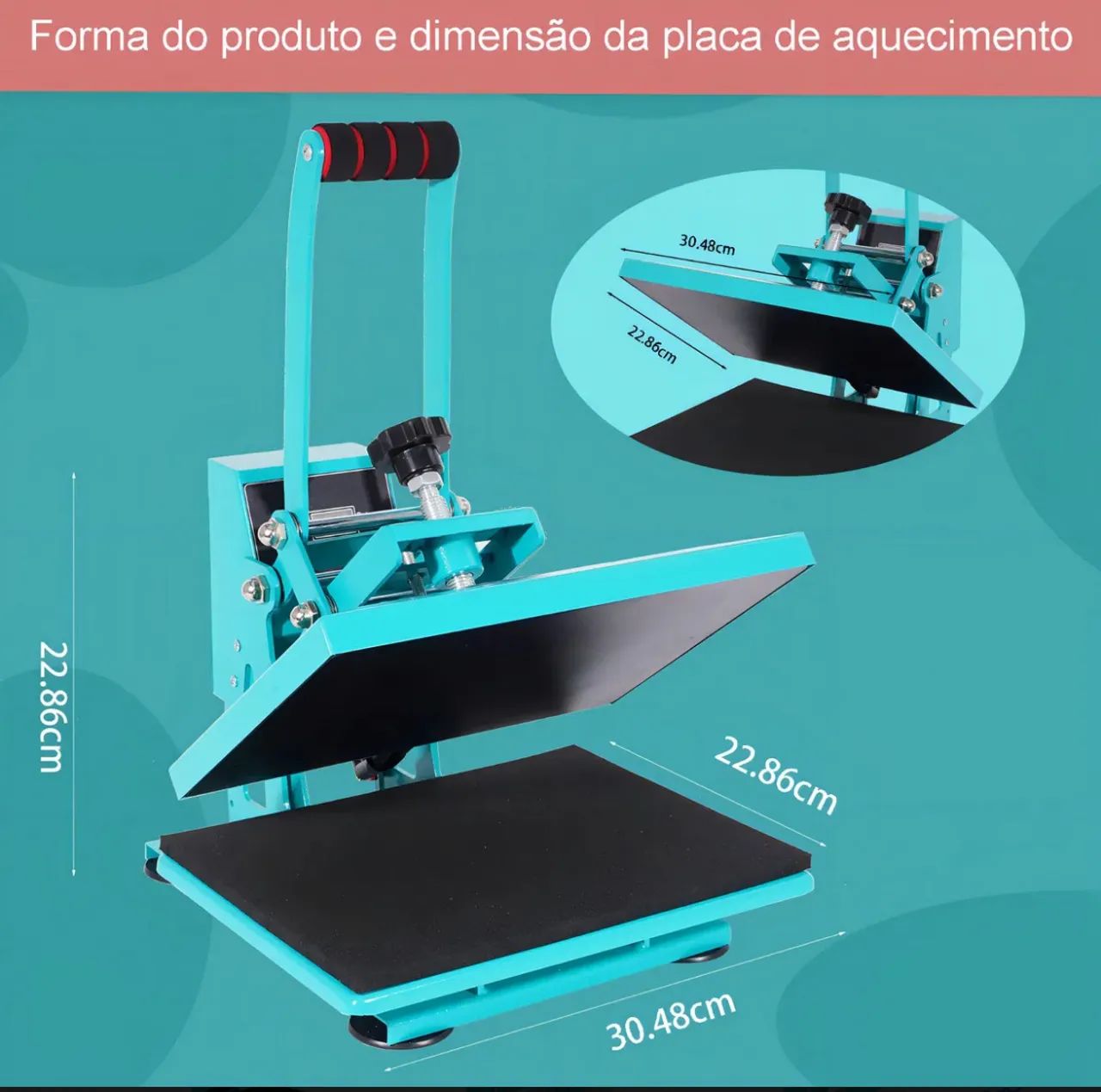 Prensa Térmica Plana 23x30cm Sublimação Transfer Mecolour Cor Azul