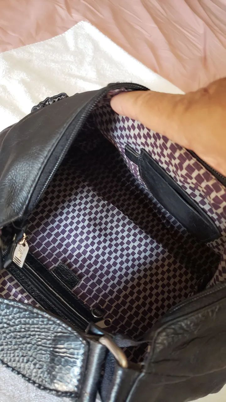 BOLSA DE OMBRO ESTILO CANOA PRETA  - Foto 3
