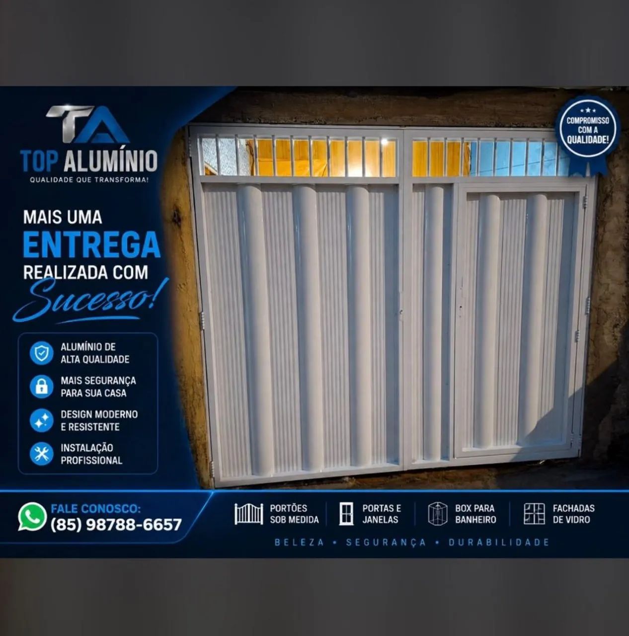 Portao de alumínio especial para sua garagem 