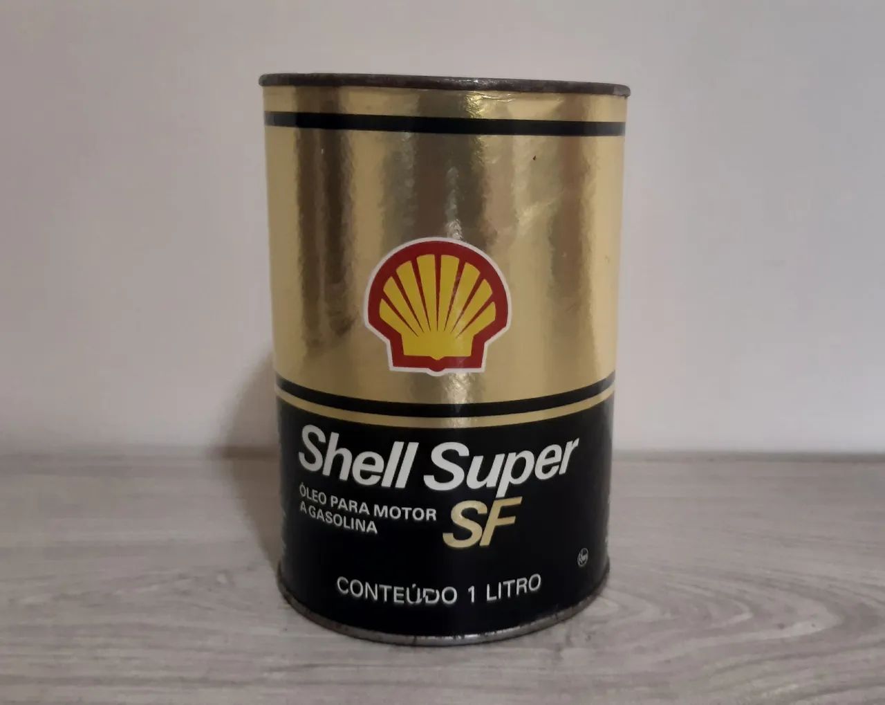 Antiga Lata Óleo Motor Shell SF