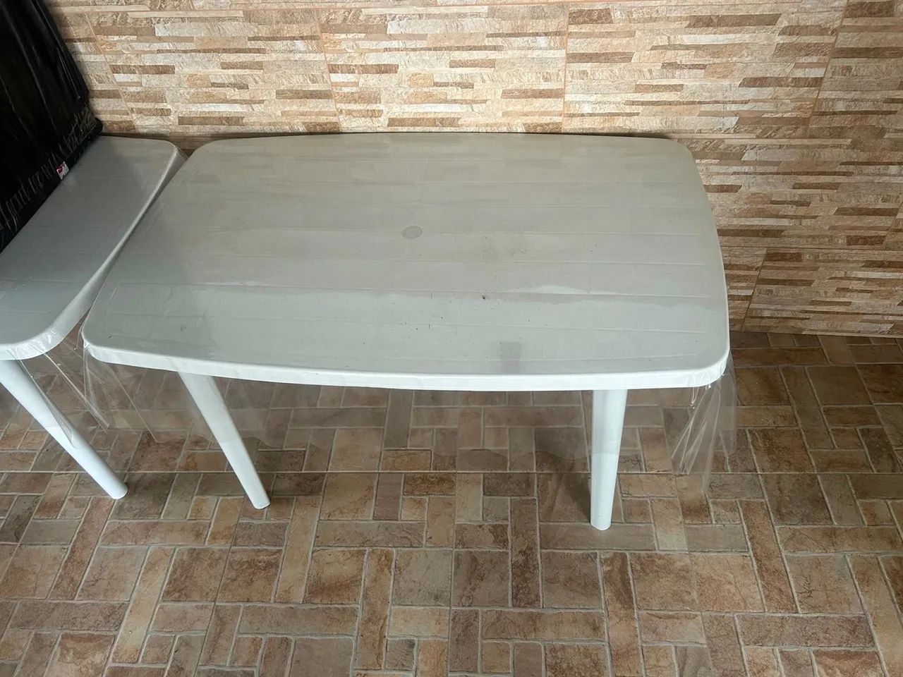 Mesa de plástico retangular branca  - Foto 4