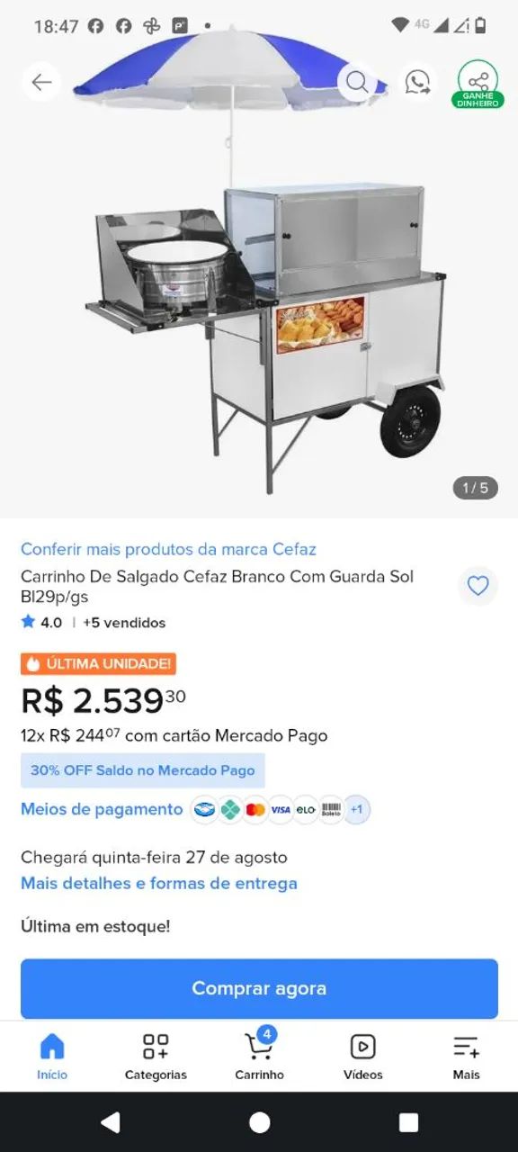 Carrinho de salgados 