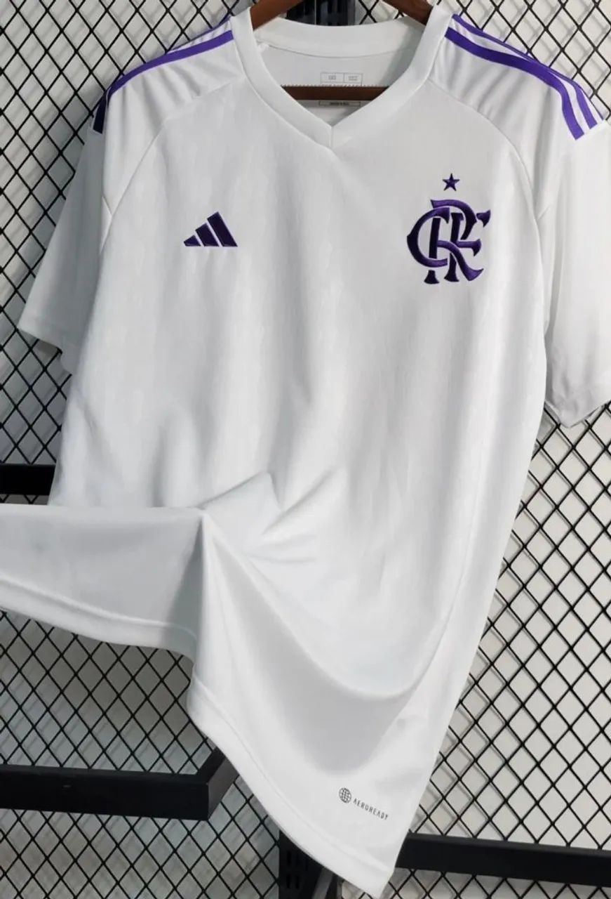 Camisa Flamengo branca e roxa 2023  - Foto 4