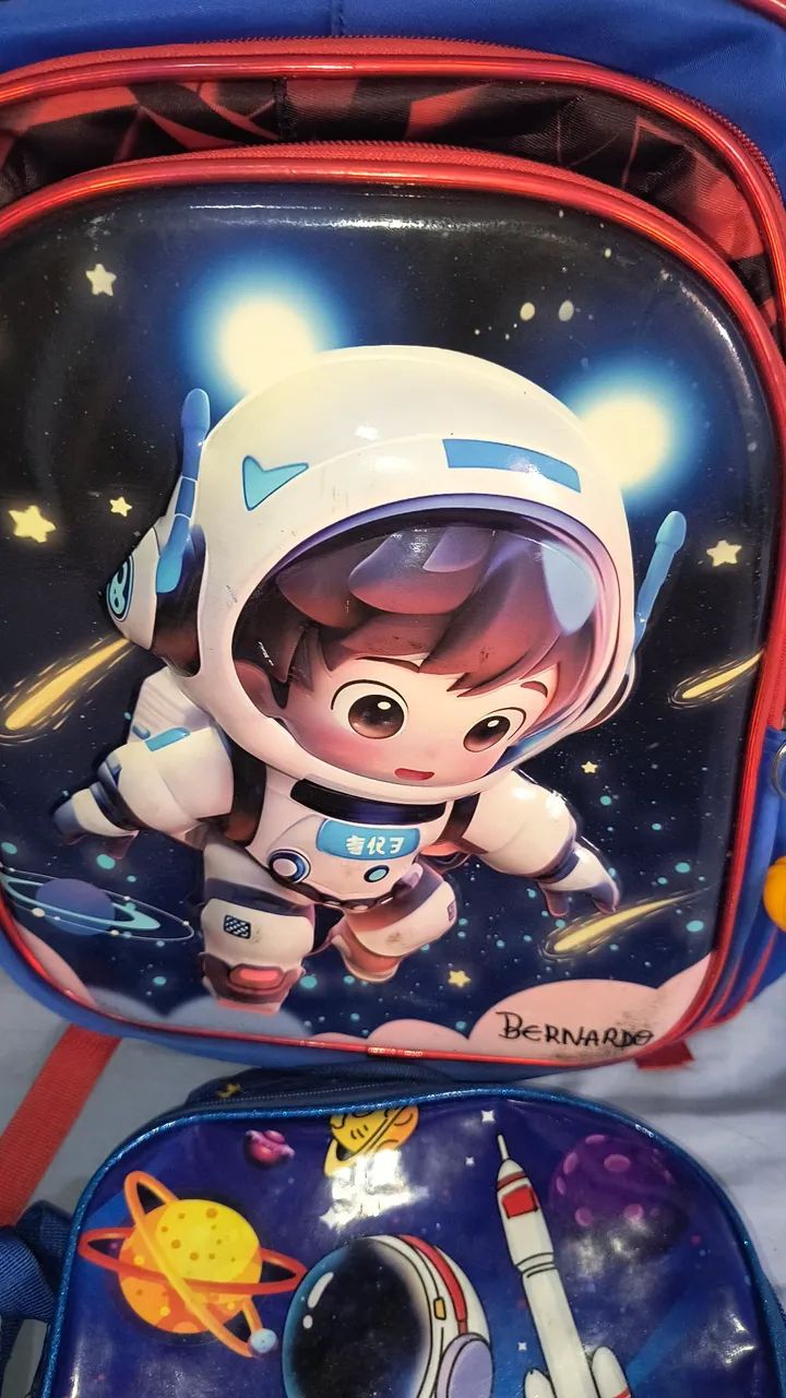 Trio (Mochila, Estojo e lancheira) Astronauta 