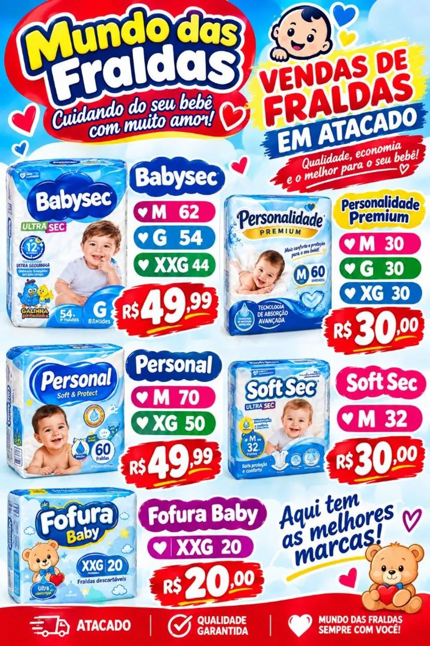 Fraldas Descartaveis para bebê 