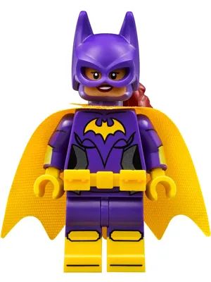 lego the batman movie: SH0305: Batgirl - Minifigure, Dark Purple Suit, Yellow Cape, Open M