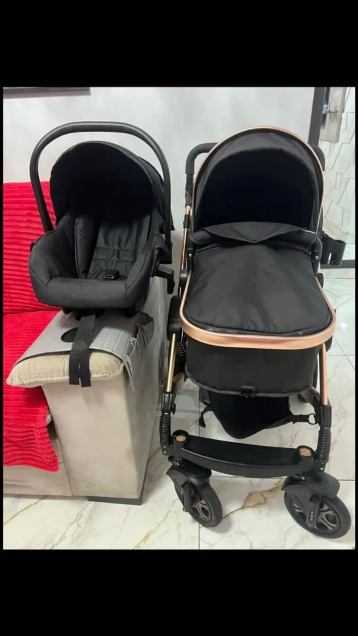 Carrinho de bebê Moisés europeu + bebê conforto  - Foto 2