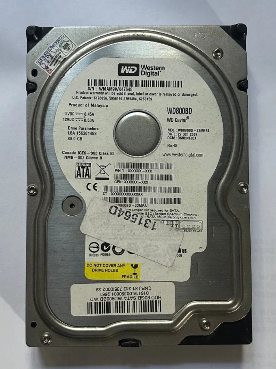 Disco Rígido Western Digital 80GB para Desktop