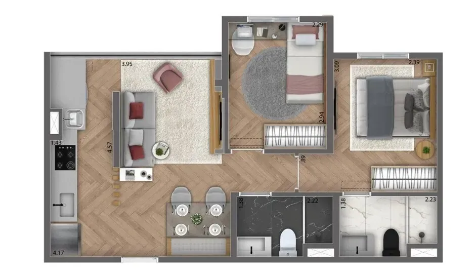 PLANTA 46m²