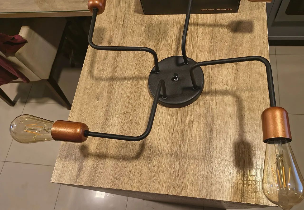 Lustre Sputnik Aranha Assimétrico 4 Braços Industrial Retro - Foto 4