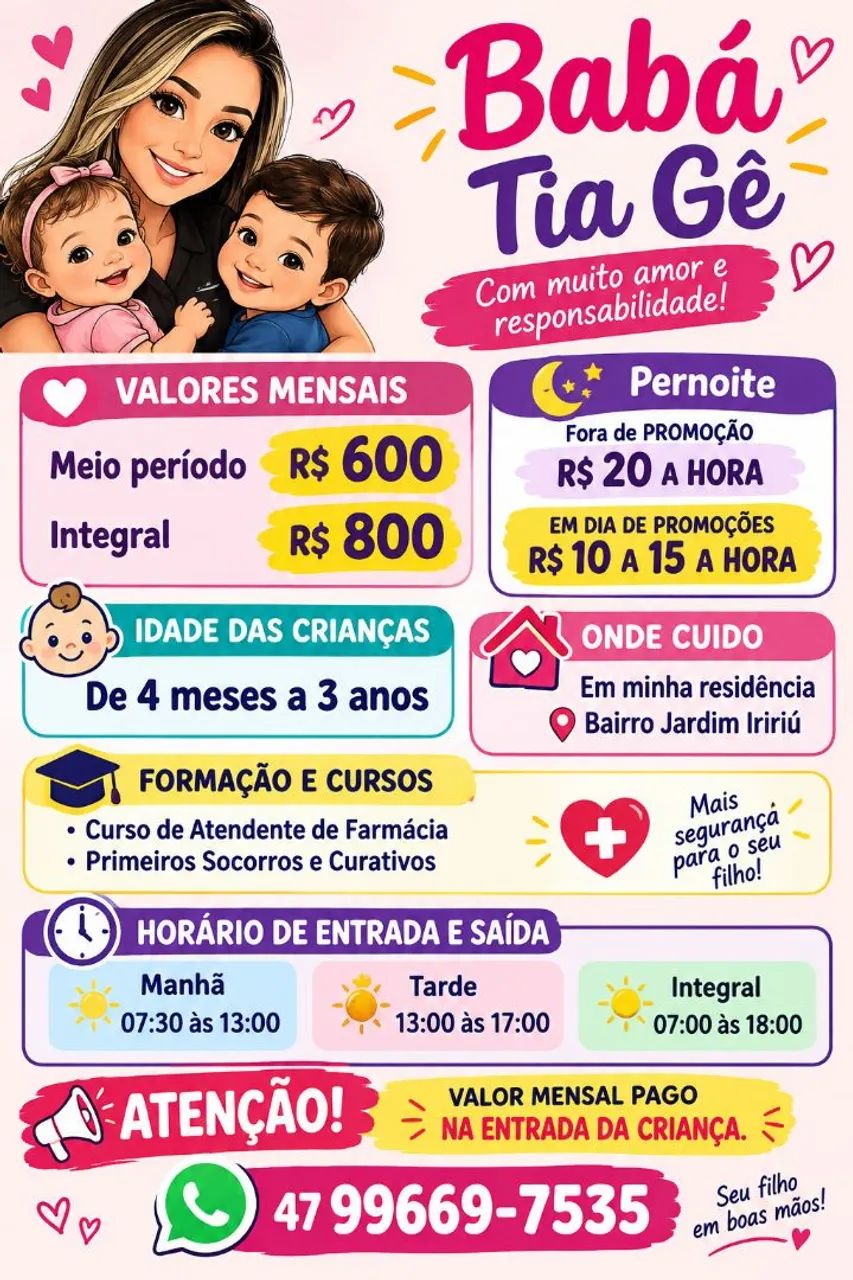 Sou baba em minha residência 