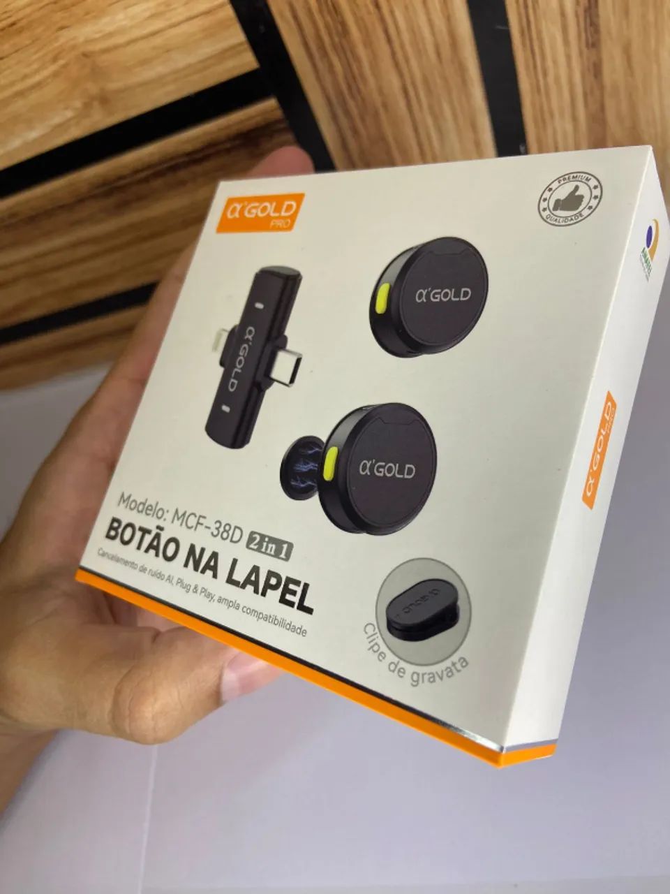 Microfone de Lapela Sem Fio a?Gold MCF-38D an6