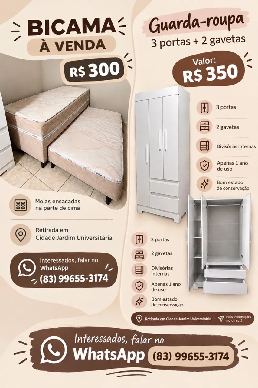 Cama e guarda-roupa 
