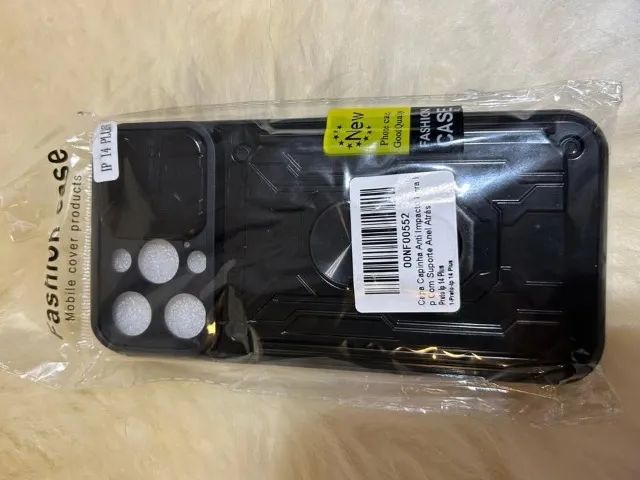  Capinha iPhone 14 Pro Max Preta com Anel Giratório - Nova - Foto 4