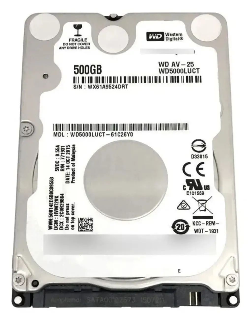 WD SATA Hard Drive 500 GB