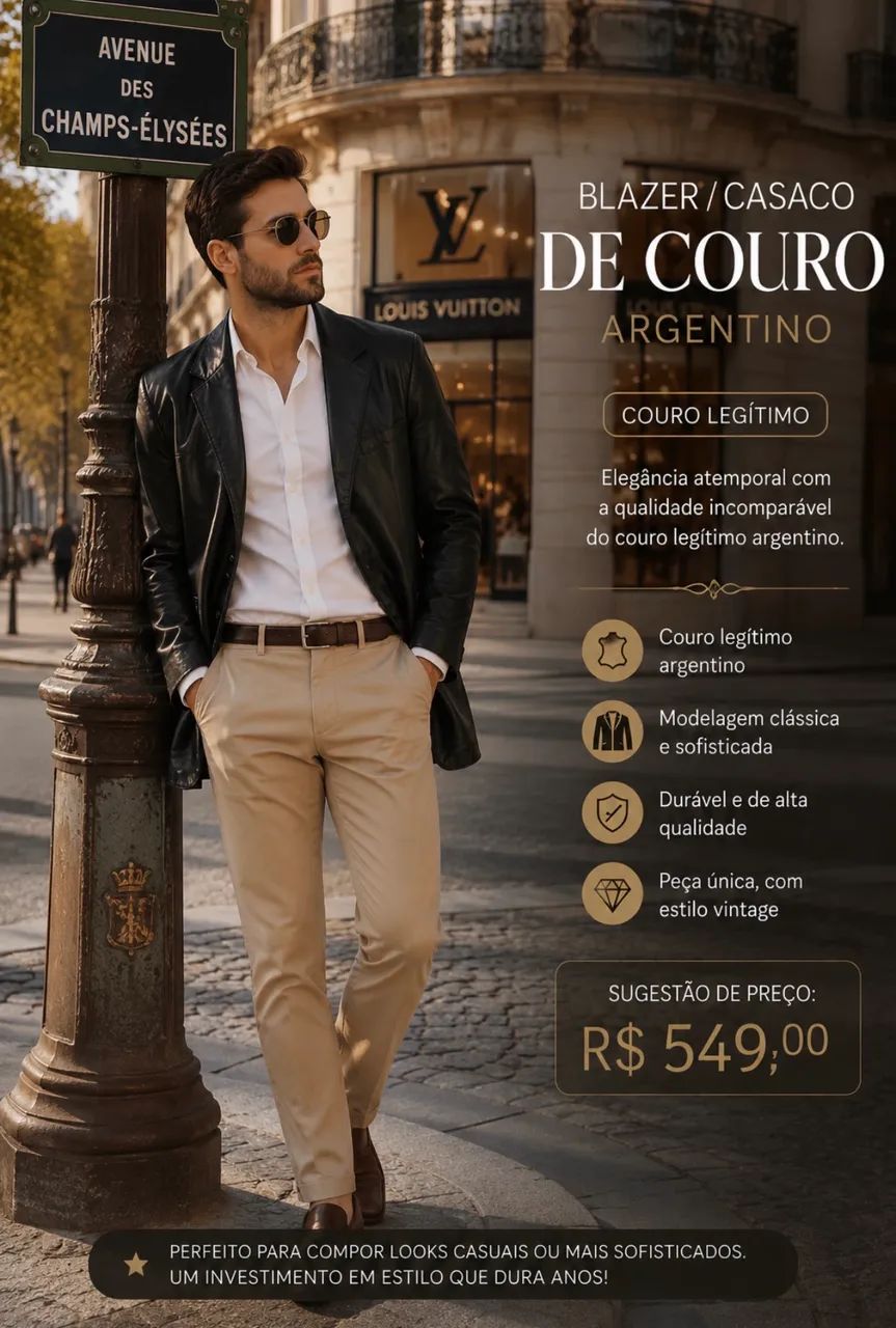 Casaco/ blazer de couro argentino  - Foto 2