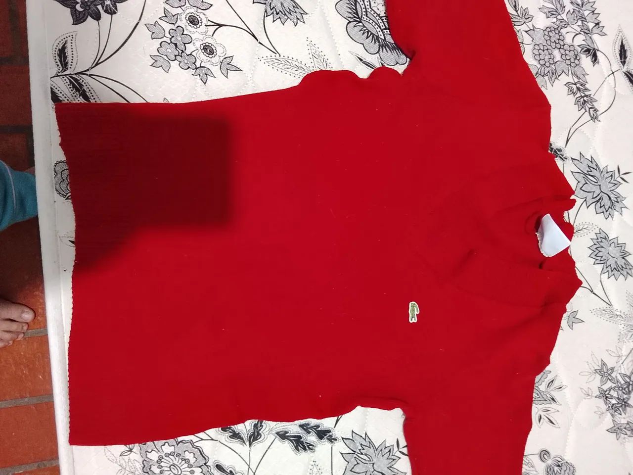 Suéter vermelho com elastano Lacoste 