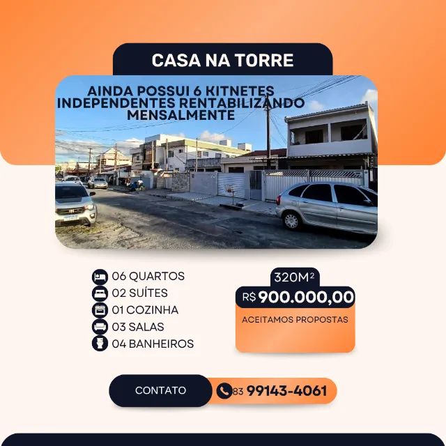 Casa Duplex na TORRE com excelente localização