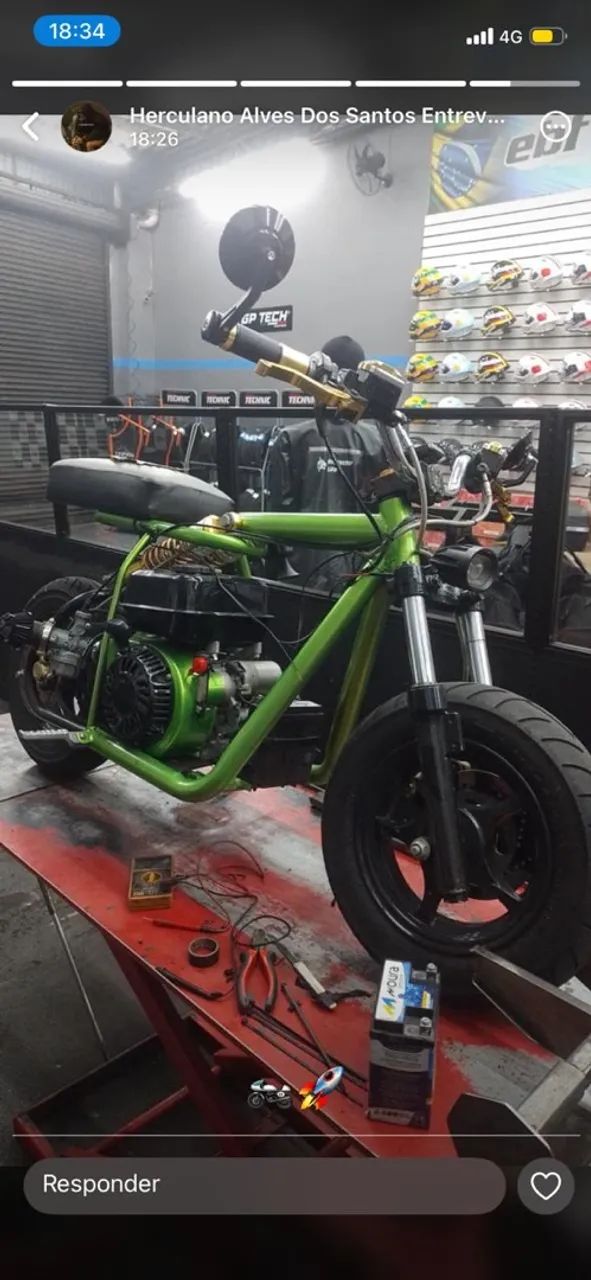 MINI MOTO CUSTOM 4 TEMPOS! PROJETO ÚNICO NO BRASIL - Foto 5