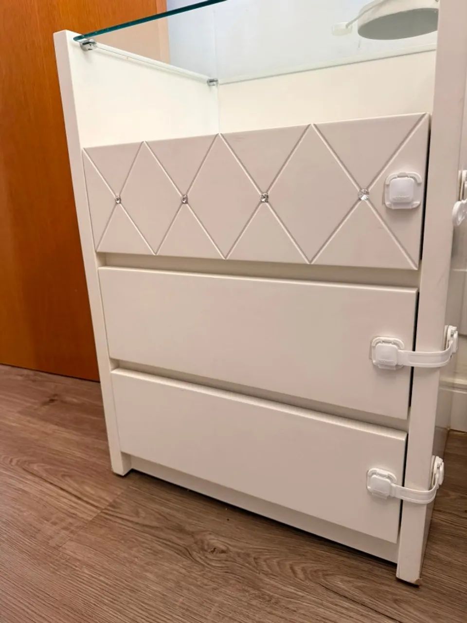 Cama de casal box com baú+ colchão+  mesa de cabeceira - Foto 3