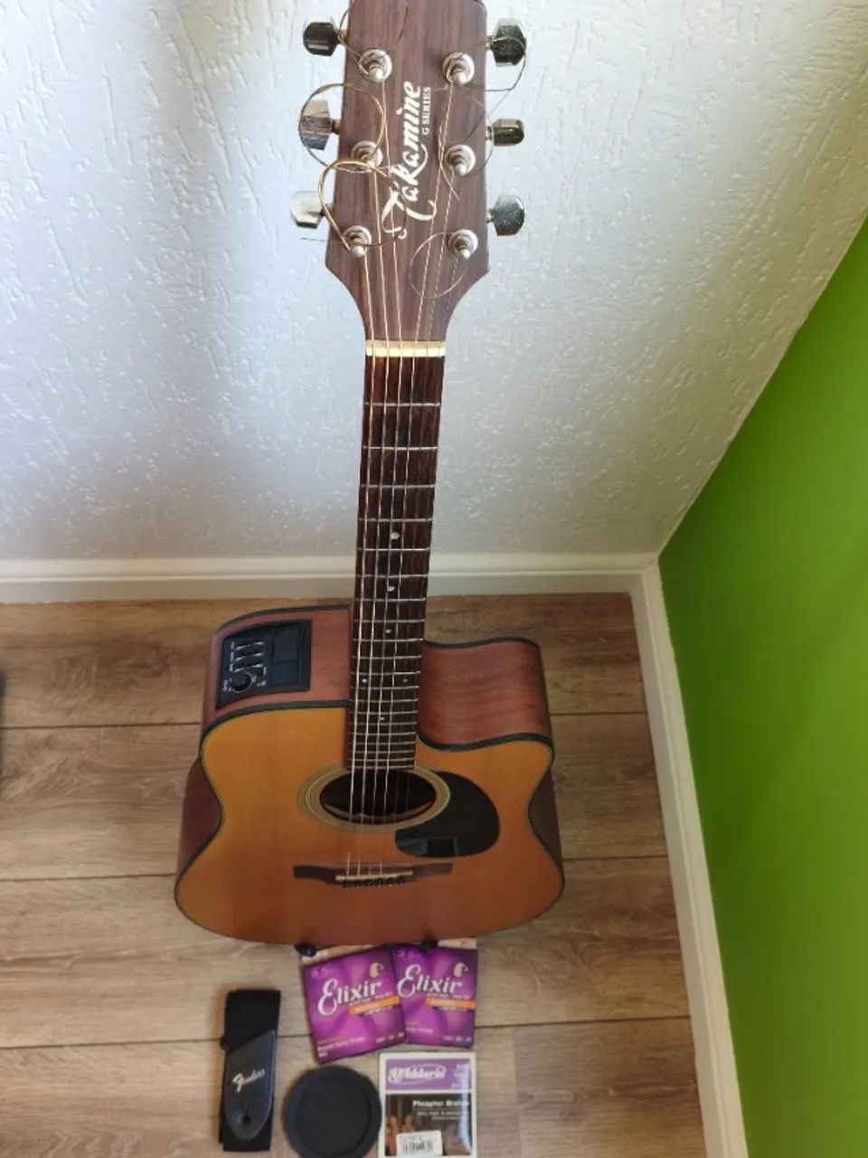 Violão Takamine Folk Elétrico + Kit Palco - Foto 4