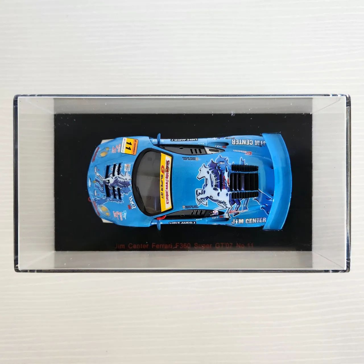 新品 ミニッツ フェラーリ ３６０ ＧＴＣ Scuderia Ecosse Ferrari 360 GTC Jim Center Blue Super GT 2007 Red Line 1:43
