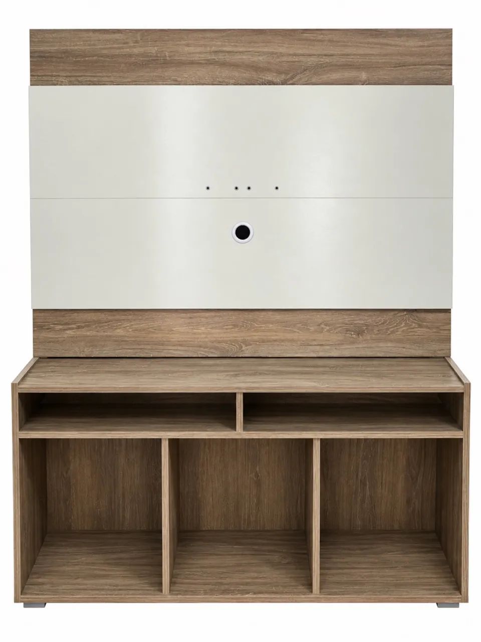Painel de TV com Rack Amadeirado para TVs de até 43 Polegadas