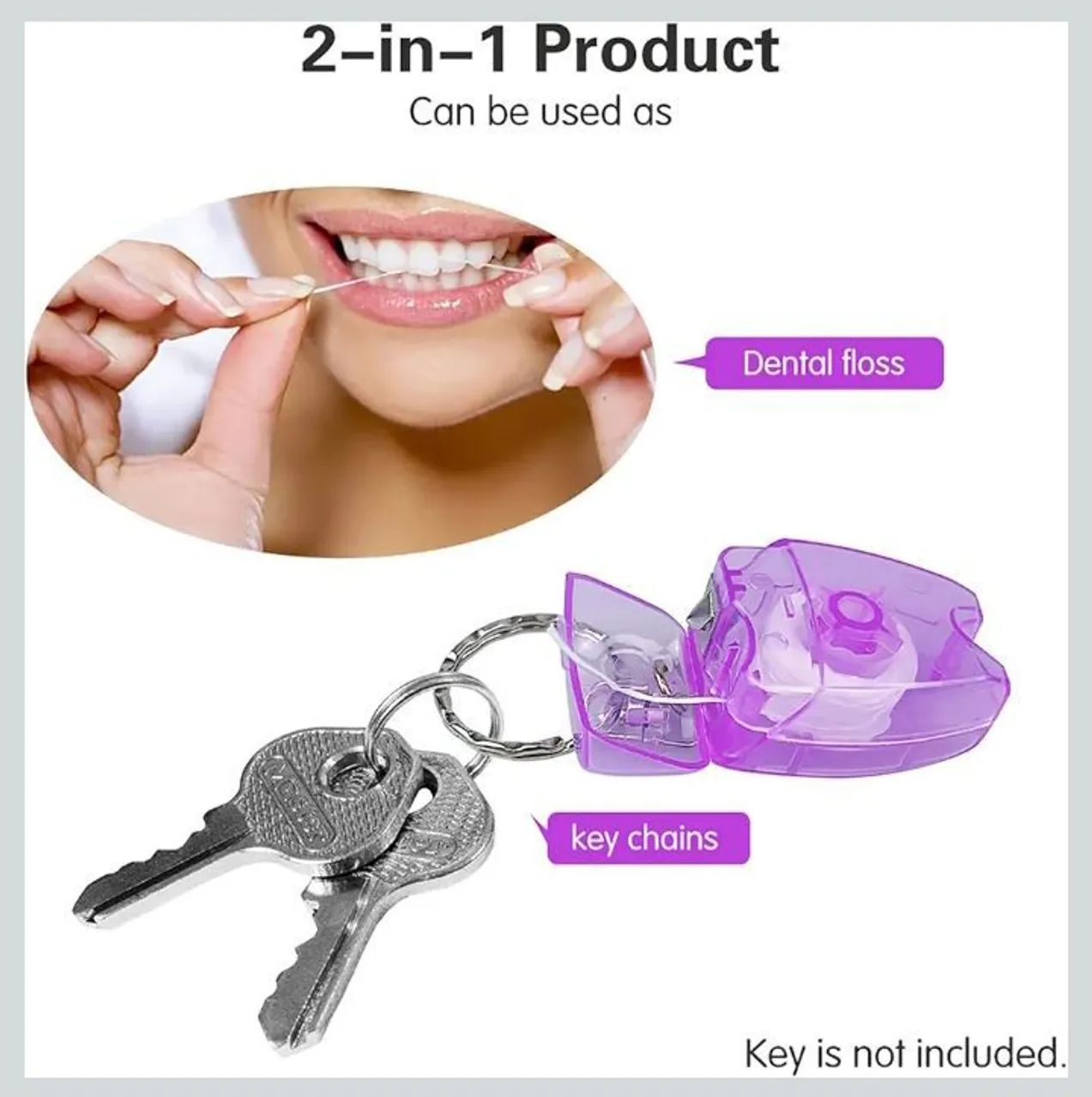 Kit 10 chaveiros de dente com fio dental. - Foto 5