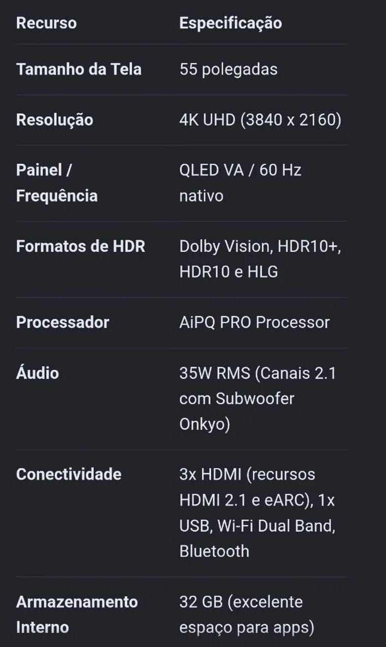 Smart TV 55" TCL QLED 4K (Modelo 55C655) - Praticamente Nova! - Foto 5