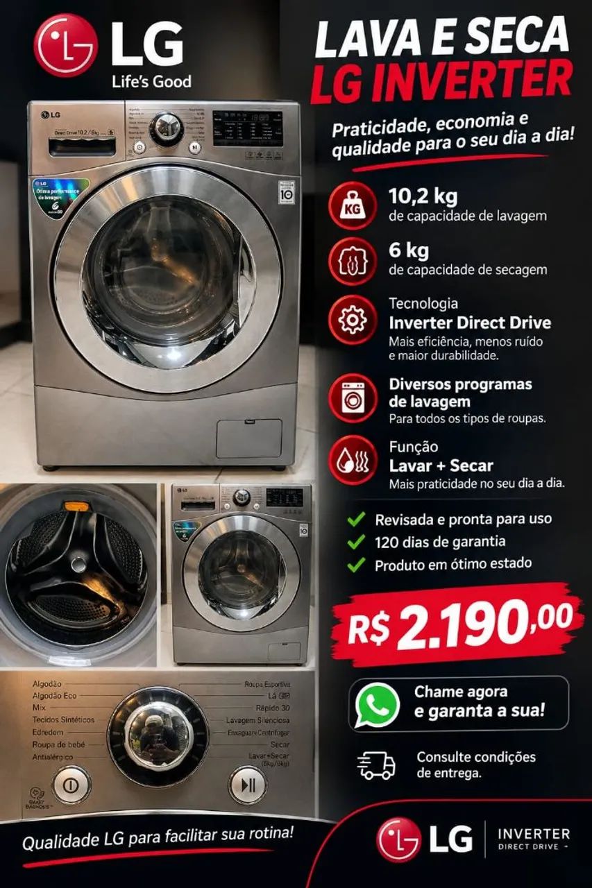 Vendo lava e seca LG inverter 