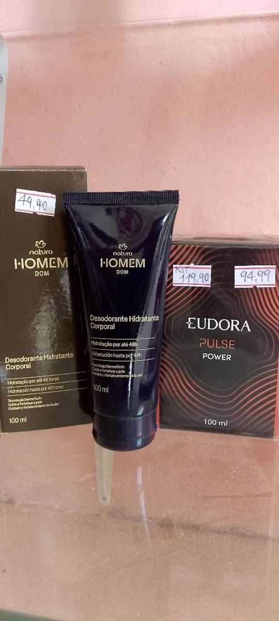Kit Eudora Pulse Power + hidratante natura Homem
