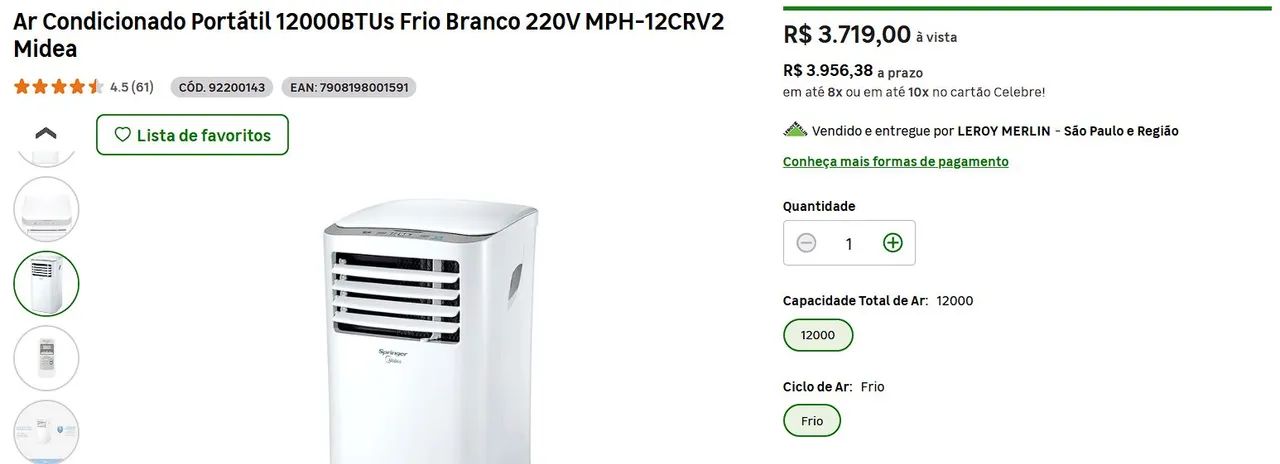 Ar condicionado portátil Midea  - Foto 4