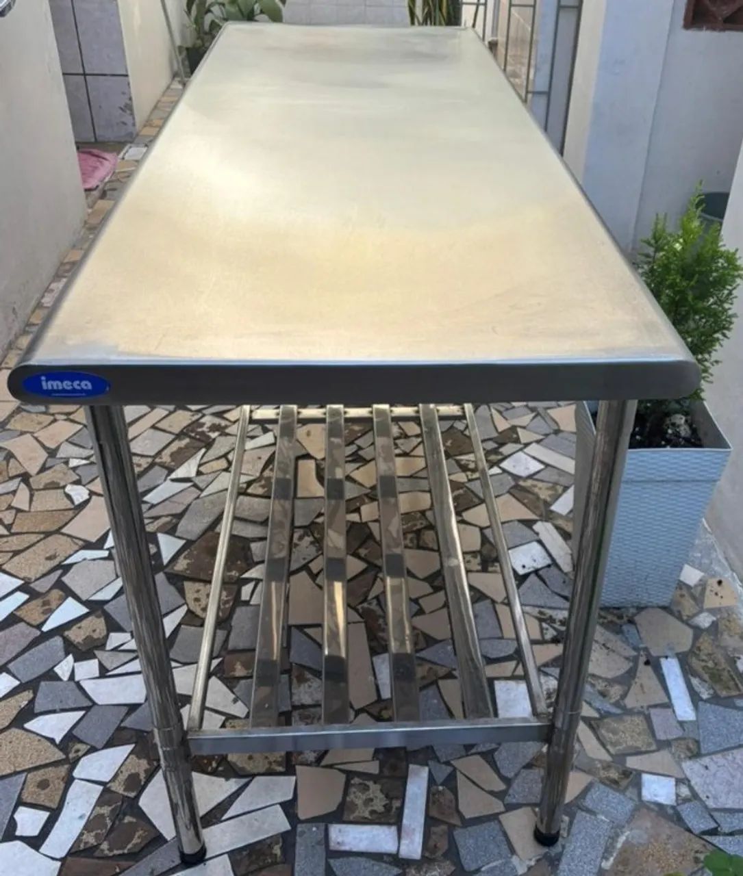 Mesa Inox Industrial IMECA Profissional com Grade Inferior