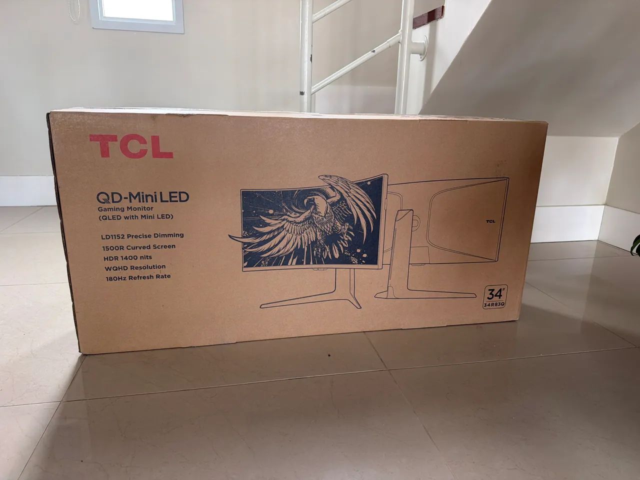 Monitor Gamer Curvo TCL 34 Polegadas QLED Mini LED WQHD R83Q 180Hz 1ms (GtG) HDR