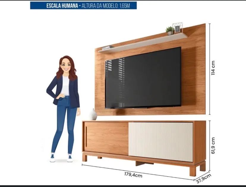 Rack para Tv 65" - Com painel suspenso - Foto 3