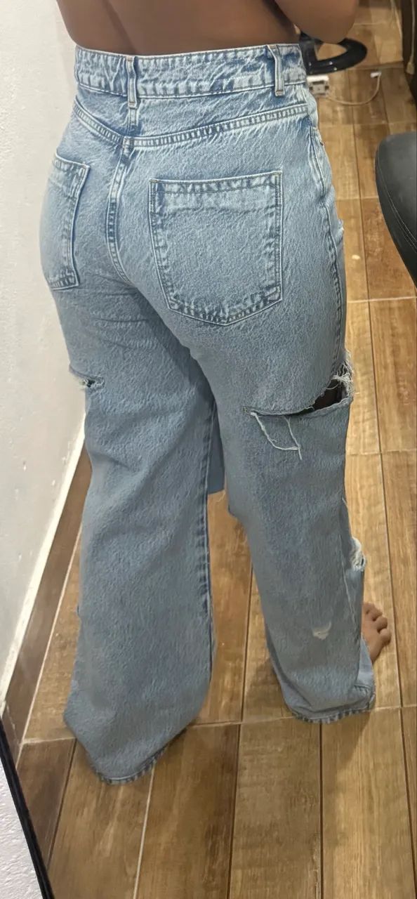 calça jeans claro zara  - Foto 3